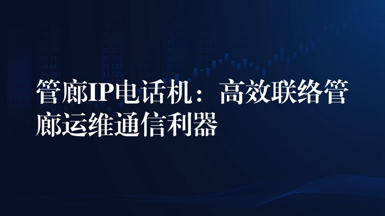  管廊IP電話機：高效聯(lián)絡(luò)管廊運維通信利器