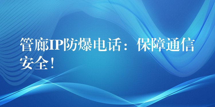  管廊IP防爆電話：保障通信安全！