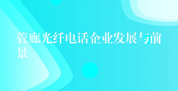  管廊光纖電話企業(yè)發(fā)展與前景