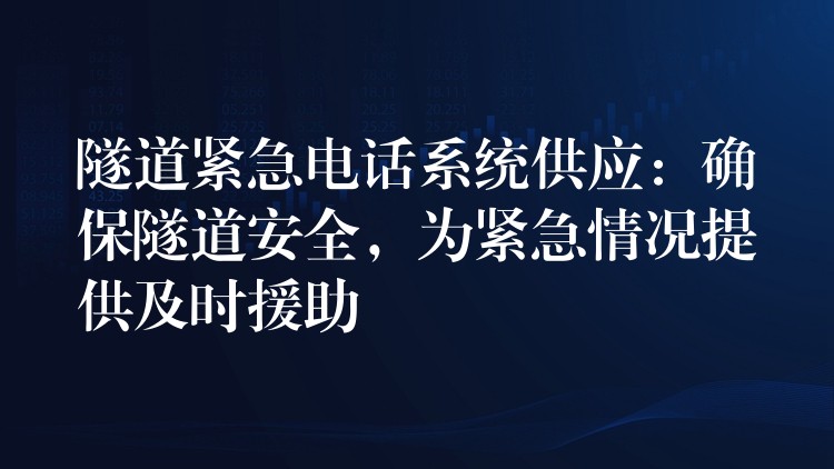  隧道緊急電話系統(tǒng)供應(yīng)：確保隧道安全，為緊急情況提供及時(shí)援助