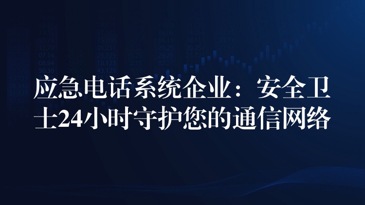  應(yīng)急電話系統(tǒng)企業(yè)：安全衛(wèi)士24小時(shí)守護(hù)您的通信網(wǎng)絡(luò)