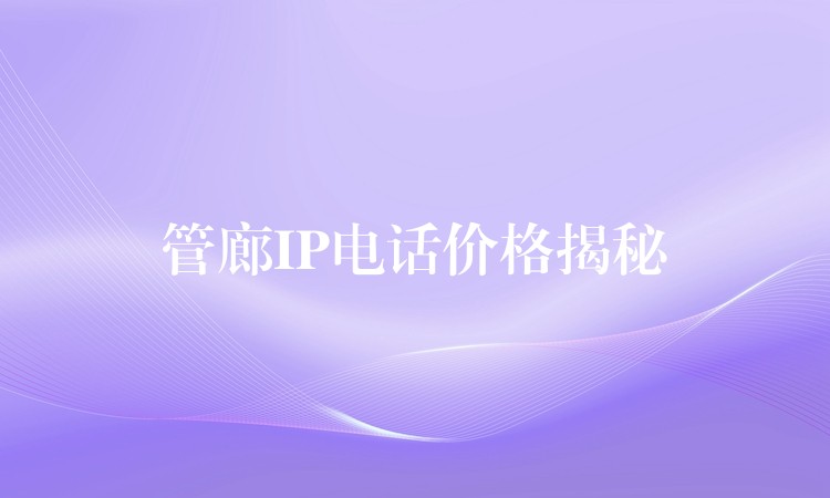  管廊IP電話價格揭秘