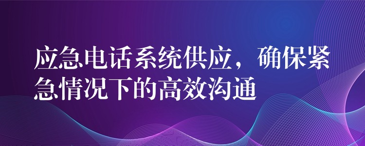  應(yīng)急電話系統(tǒng)供應(yīng)，確保緊急情況下的高效溝通