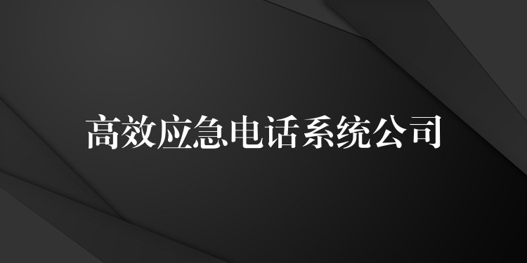  高效應(yīng)急電話系統(tǒng)公司