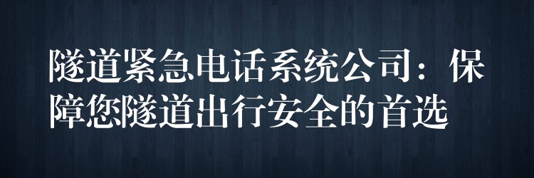  隧道緊急電話系統(tǒng)公司：保障您隧道出行安全的首選