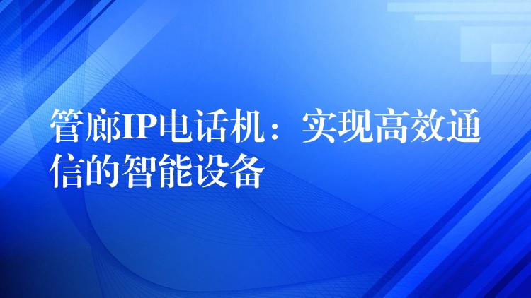  管廊IP電話機(jī)：實(shí)現(xiàn)高效通信的智能設(shè)備