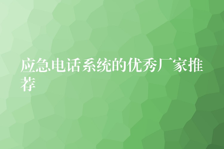  應(yīng)急電話系統(tǒng)的優(yōu)秀廠家推薦