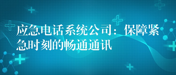  應(yīng)急電話系統(tǒng)公司：保障緊急時刻的暢通通訊