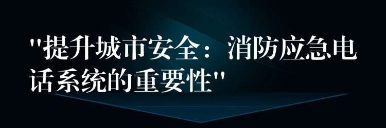  “提升城市安全：消防應(yīng)急電話系統(tǒng)的重要性”