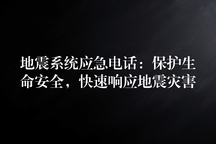  地震系統(tǒng)應(yīng)急電話：保護生命安全，快速響應(yīng)地震災(zāi)害