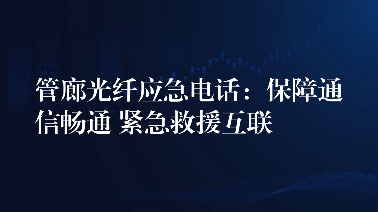  管廊光纖應(yīng)急電話：保障通信暢通 緊急救援互聯(lián)