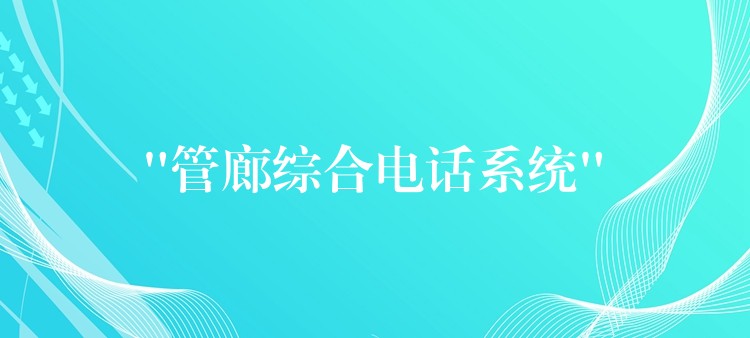  “管廊綜合電話系統(tǒng)”