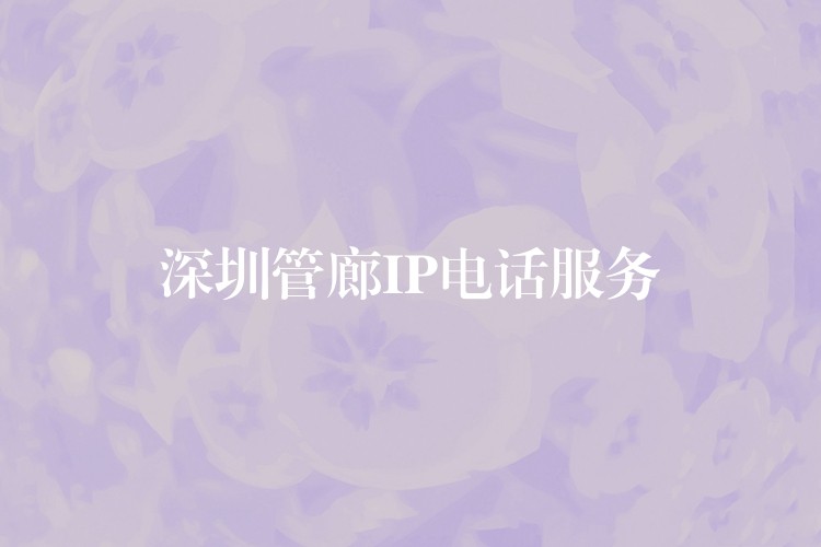  深圳管廊IP電話服務(wù)