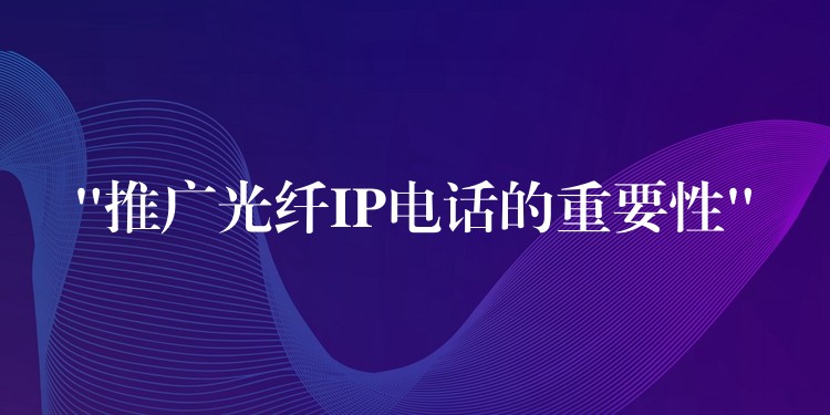  “推廣光纖IP電話的重要性”